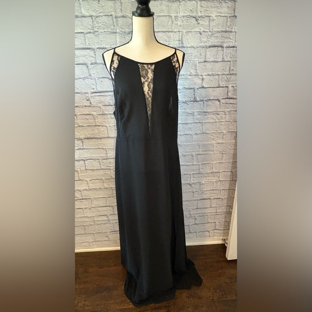 Standards & Practices - Black Lace-Trimmed Backless Dress
